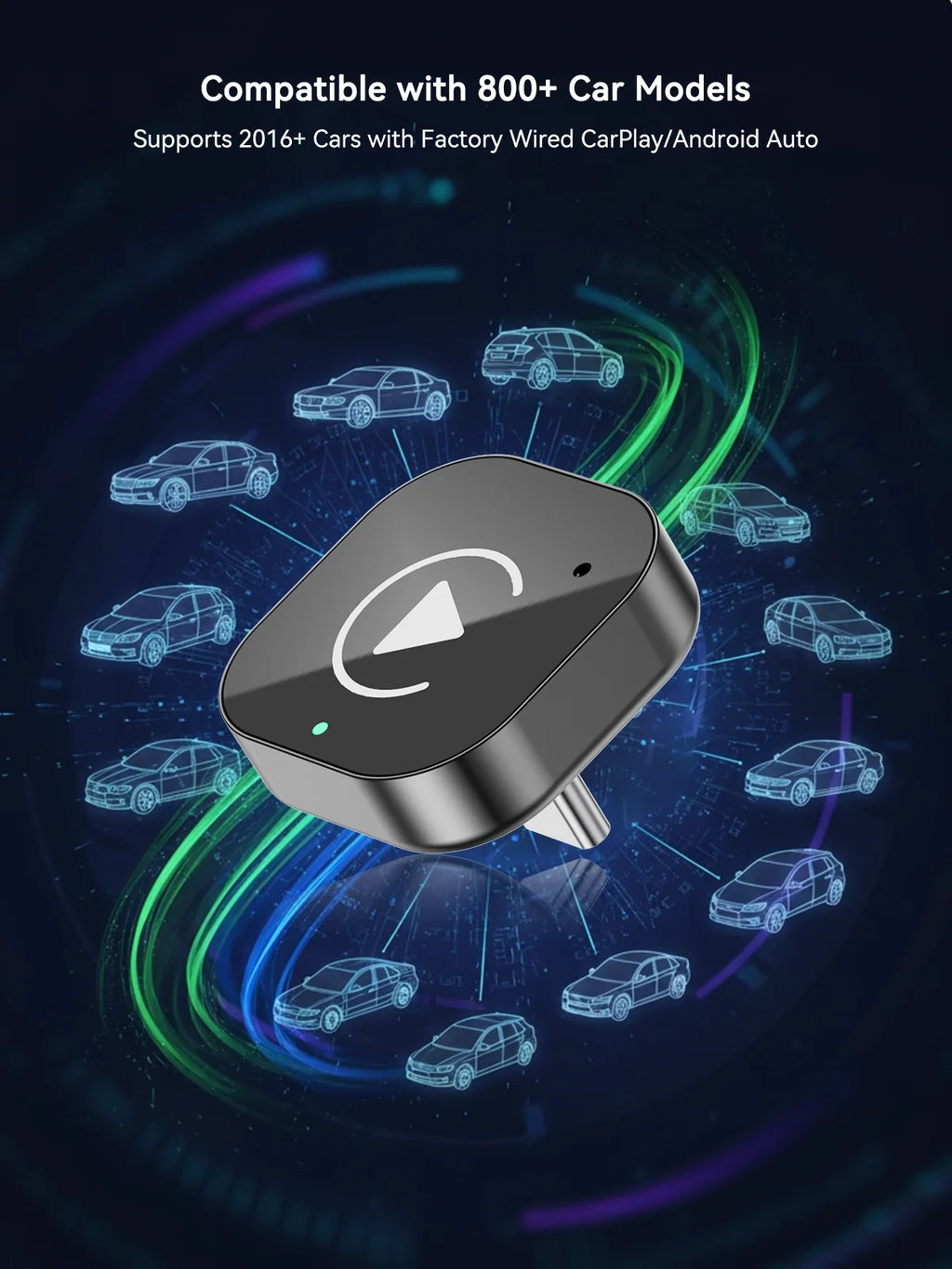 Adaptateur CarPlay & Android Auto Sans Fil USB-C 2-en-1