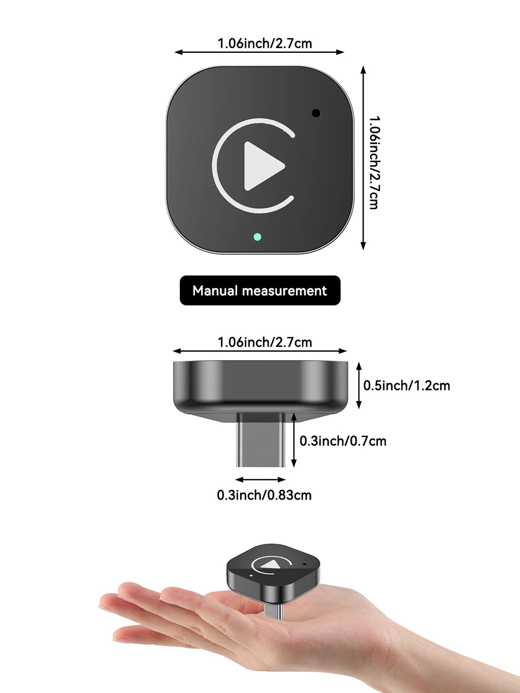 Adaptateur CarPlay & Android Auto Sans Fil USB-C 2-en-1