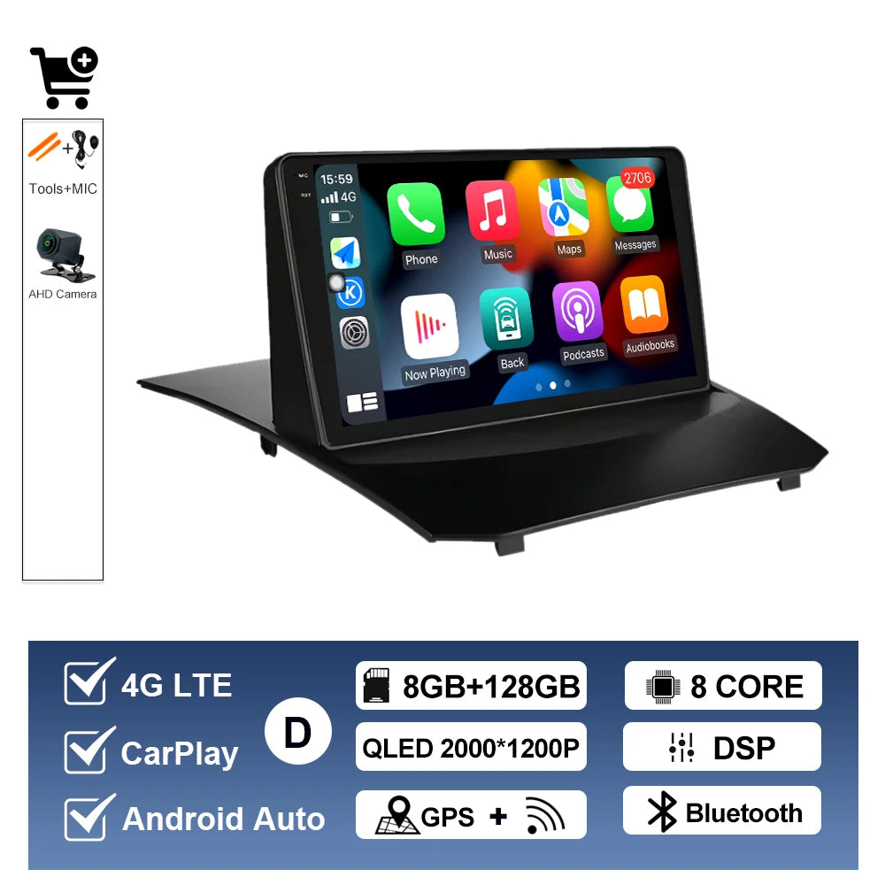 Système multimédia Android 9” CarPlay & Android Auto pour Ford Fiesta (2008–2019)