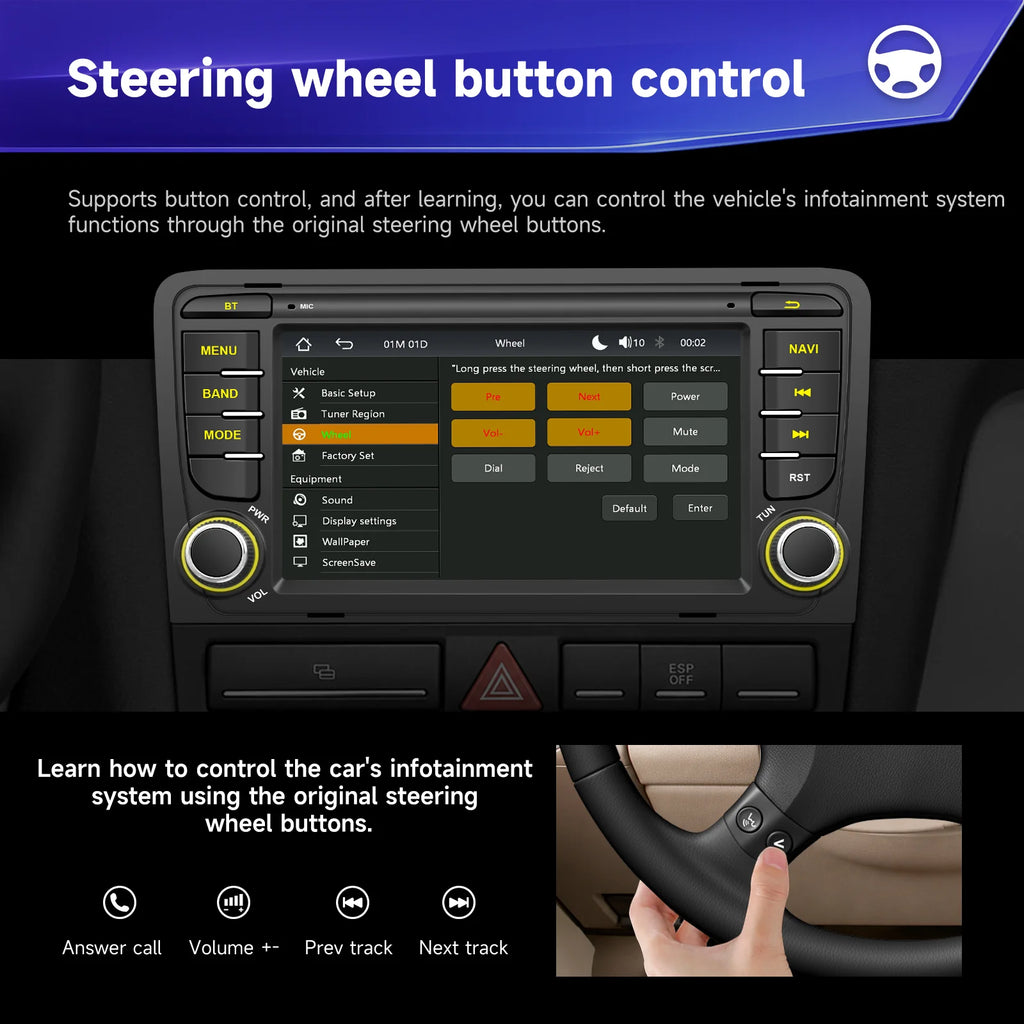 Écran CarPlay Android Auto Audi A3/S3/RS3