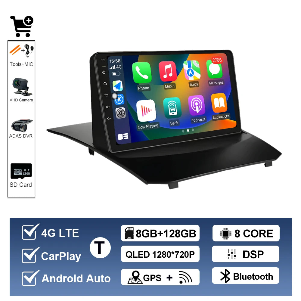 Système multimédia Android 9” CarPlay & Android Auto pour Ford Fiesta (2008–2019)