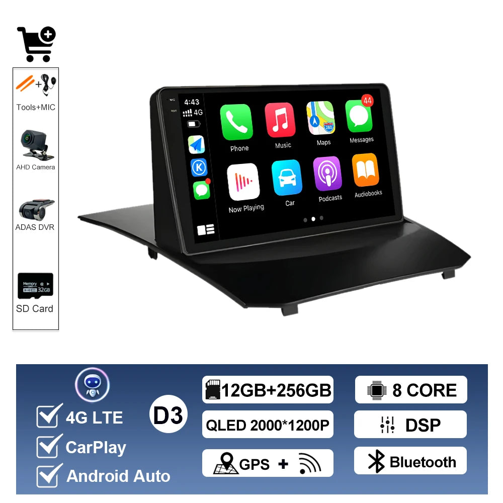 Système multimédia Android 9” CarPlay & Android Auto pour Ford Fiesta (2008–2019)