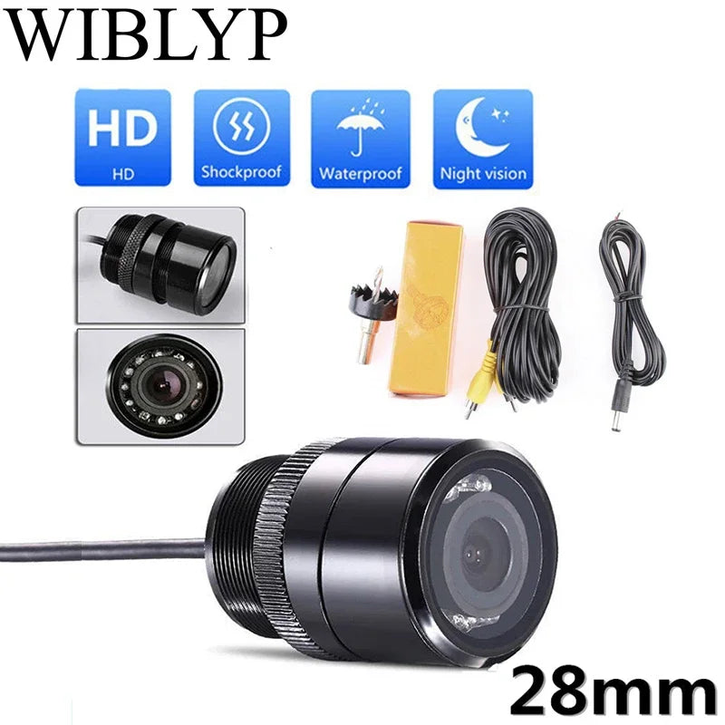 Caméra de recul universelle 28 mm HD avec vision nocturne – étanche, câble 6 m