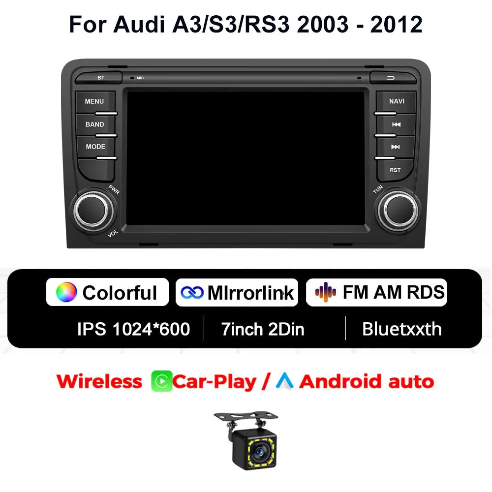 Écran CarPlay Android Auto Audi A3/S3/RS3