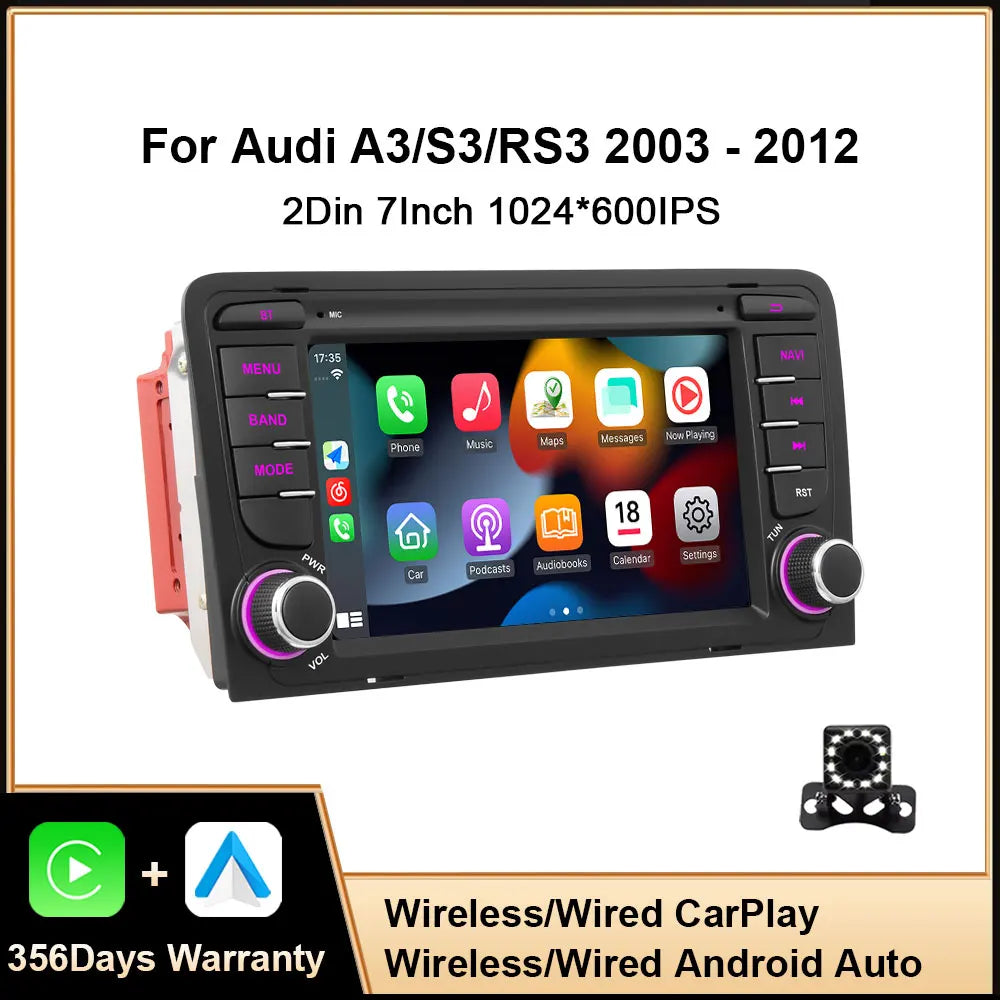 Écran CarPlay Android Auto Audi A3/S3/RS3