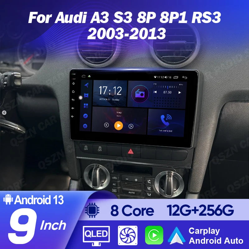 Autoradio CarPlay Android 12 Audi A3 2003-2013