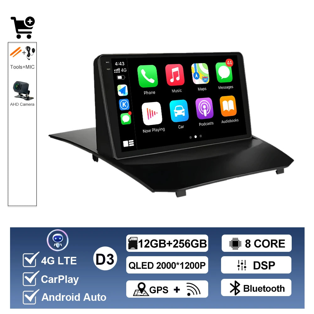 Système multimédia Android 9” CarPlay & Android Auto pour Ford Fiesta (2008–2019)