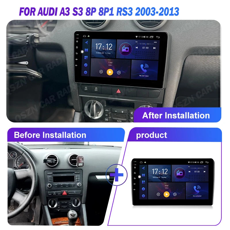 Autoradio CarPlay Android 12 Audi A3 2003-2013