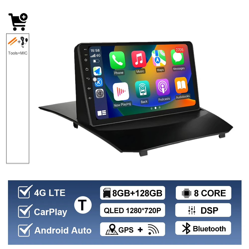 Système multimédia Android 9” CarPlay & Android Auto pour Ford Fiesta (2008–2019)