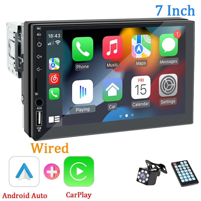 Autoradio 1 DIN CarPlay & Android Auto Écran Tactile 7"