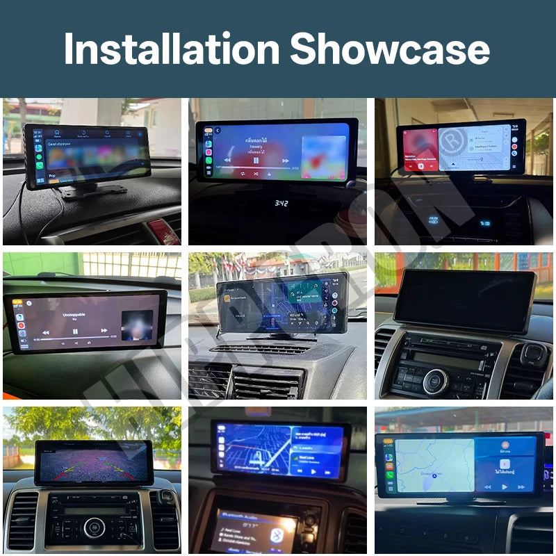 10.26" Car Mirror Radio Multimedia Video Player Universal Wireless Carplay Android Auto Screen with Bluetooth AUX USB